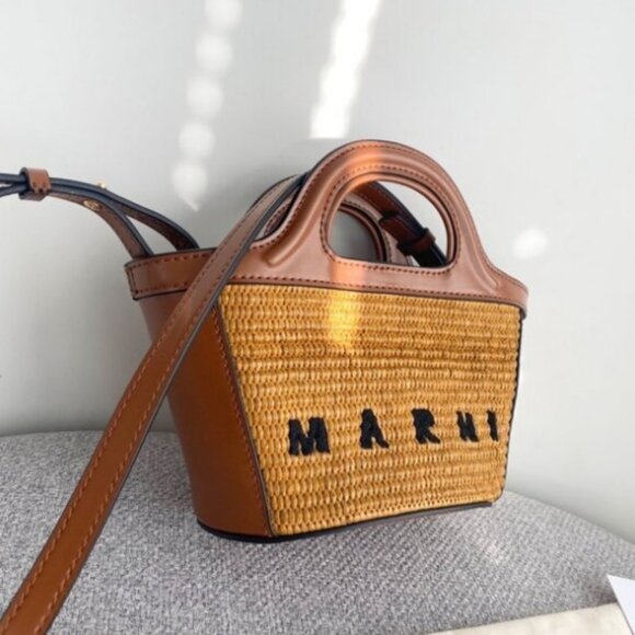 Marni Polished Straw Mini Handbag - Picture 7 of 8
